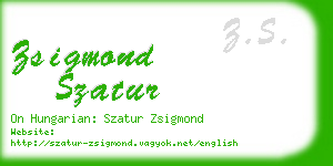 zsigmond szatur business card